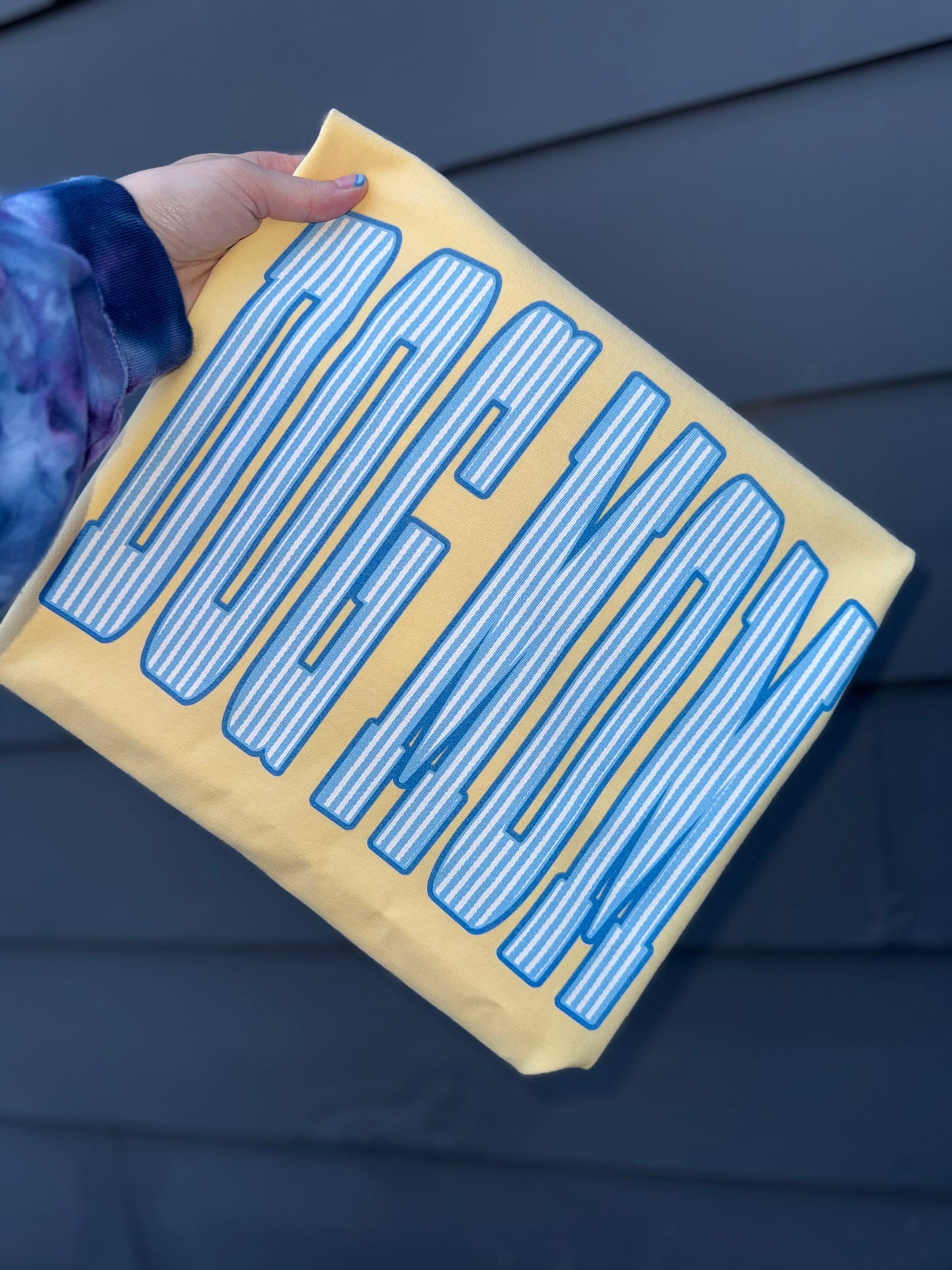 blue stripe dog mom