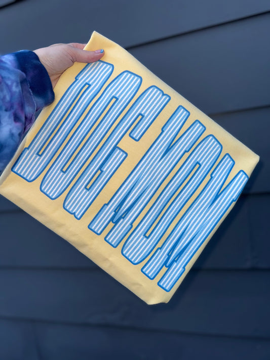 blue stripe dog mom